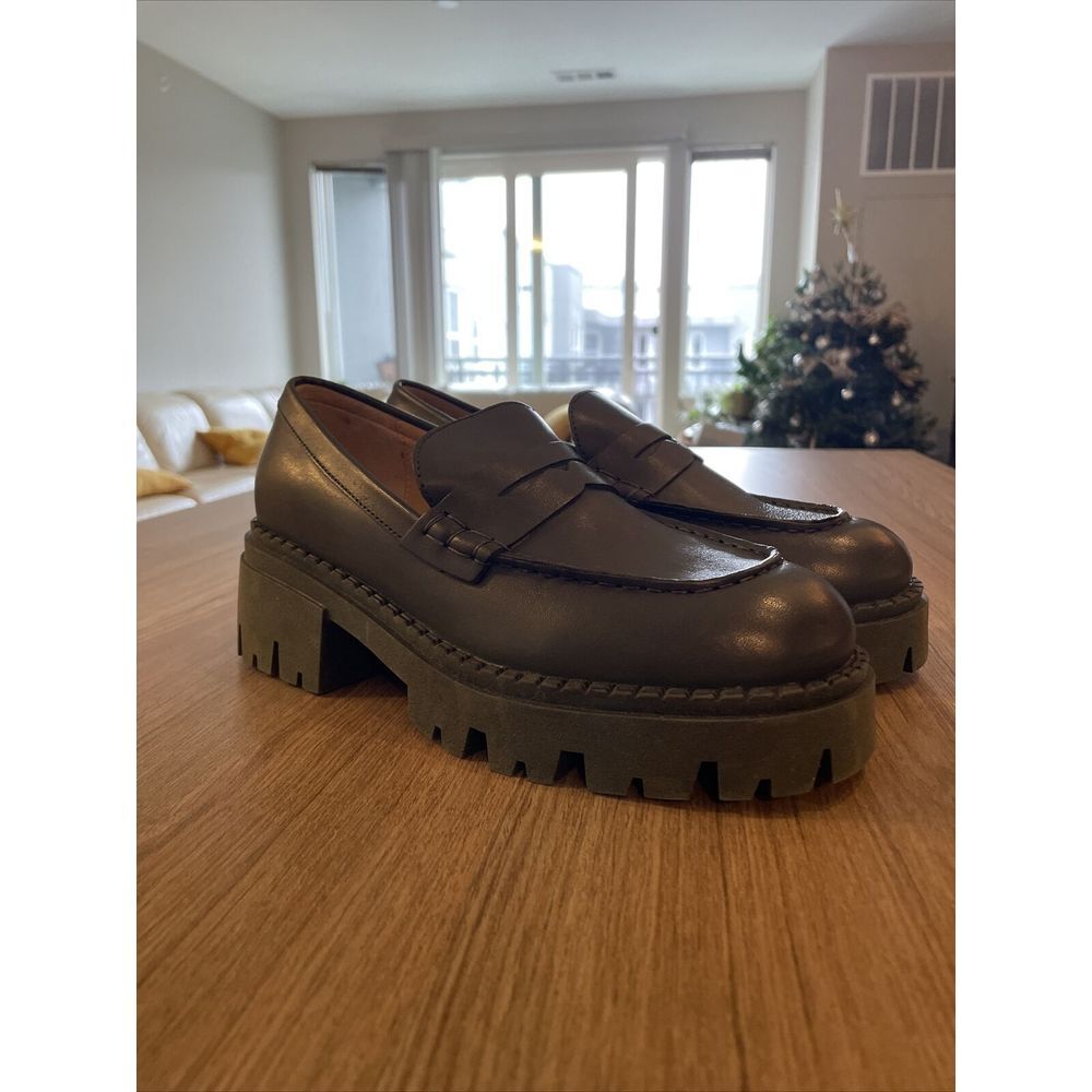 Free People Olive Green Chunky Loafers